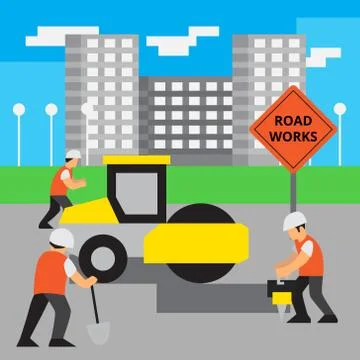 Road work vector illustration Stock Illustration