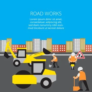 Road work vector illustration Stock Illustration
