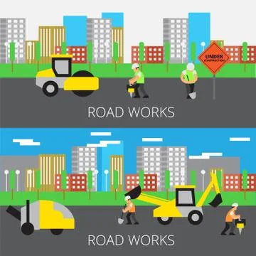 Road work vector illustration Stock Illustration