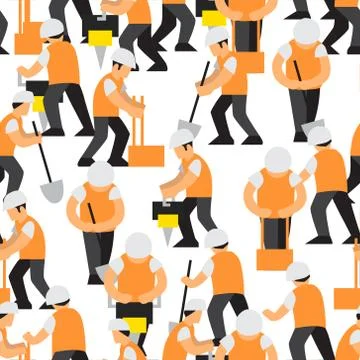 Road work vector pattern Stock Illustration