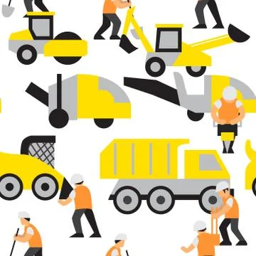 Road work vector pattern Stock Illustration