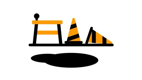 Road Work Warning Sign Stock Footage 335679460