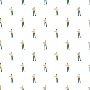Road worker holding tablet computer flat pattern Stock Illustration
