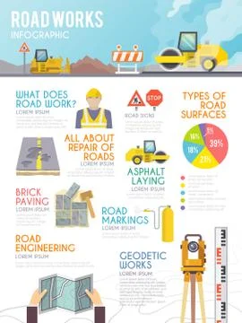 Road Worker Infographics Stock Illustration