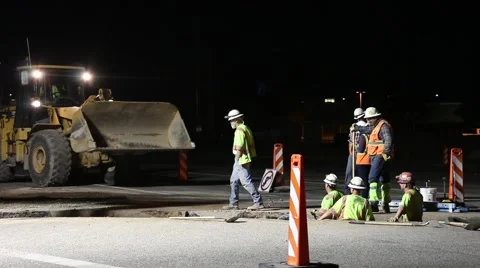 Road workers Stock Footage 53564314