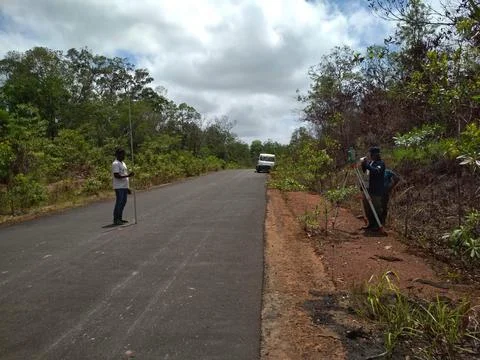 Road working dokumentation Stock Photos