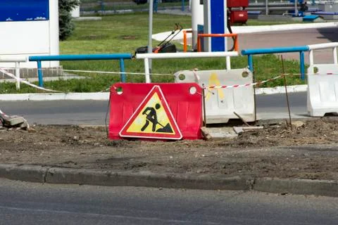 Road Working Sign Stock Photos