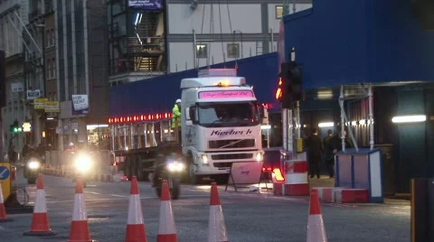 Road works Stock Footage 1060425