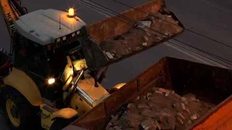 The road works Stock Footage 80717598