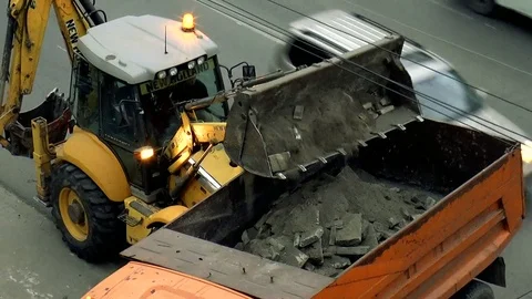 The road works Stock Footage 80855792