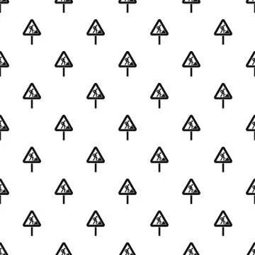 Road works sign pattern Illustrazione stock