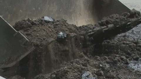 Road works. Tractor taking ground. Stock Footage 40524034