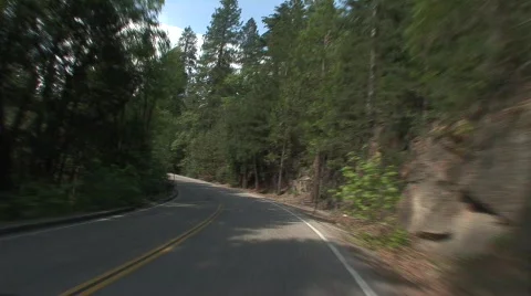 On road in yosemite  2 Video stock 475964