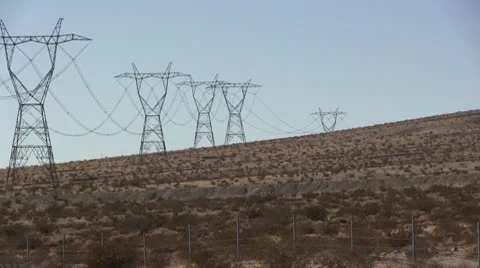 ROAD2LA-0040 POWER LINES GOING OVER HORIZON Stock Footage 10713278