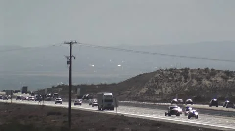 ROAD2LA-0052 HIGHWAY ZOOM OUT Stock Footage 10713384