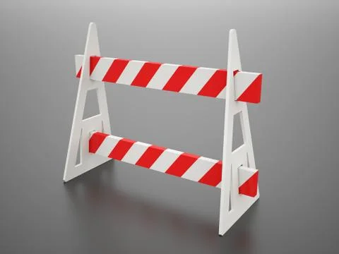 Roadblock barier on black background Stock Illustration