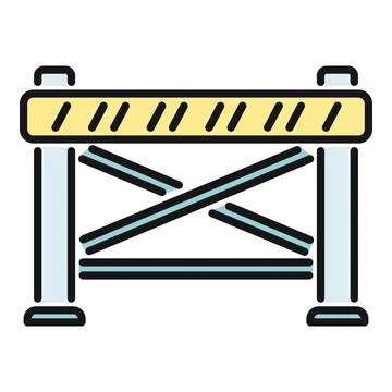 Roadblock barrier blocking access to construction area Stock Illustration