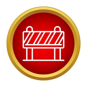 Roadblock barrier icon showing caution and stop Stock Illustration