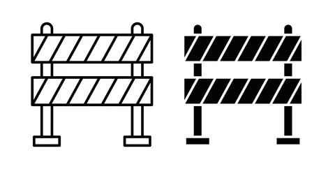 Roadblock icon in black and white. vector icon pack for websites Stock Illustration