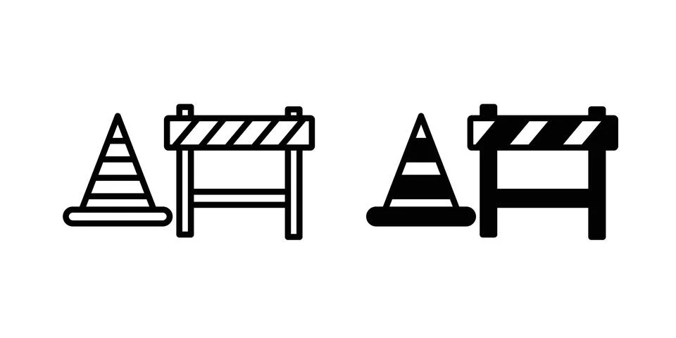 Roadblock icon bundle for website design projects Stock Illustration