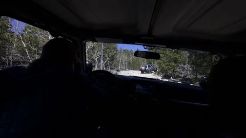 Off roading inside jeep cabin 4k Stock-Footage 70147011
