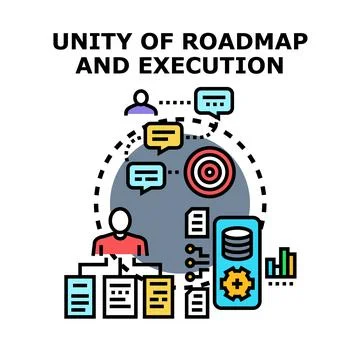 Roadmap and execution planning process concept Stock Illustration