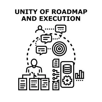 Roadmap and execution planning process concept Stock Illustration