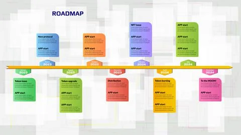 Roadmap with colorful copy space on light background. Horizontal infographic Illustrazione stock
