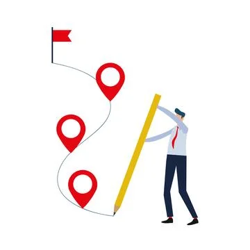 Roadmap concept. Workflow or working process, project progress Stock Illustration