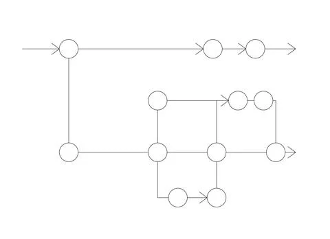 Roadmap decision making scheme black and white 2D line object Stock Illustration