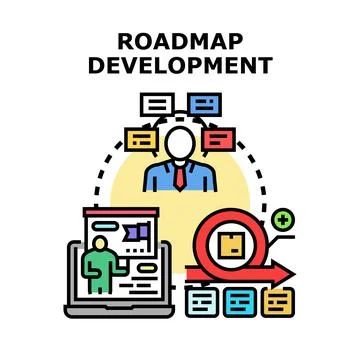 Roadmap development and agile project planning process イラスト素材
