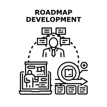Roadmap development and agile project planning process イラスト素材