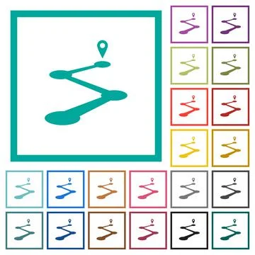 Roadmap flat color icons with quadrant frames イラスト素材