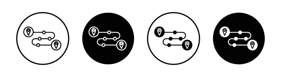 Roadmap flat line icon set. Roadmap Thin line illustration vector Stock Illustration