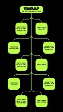 Roadmap in the form of tree on black background. Business chart. Stock Illustration