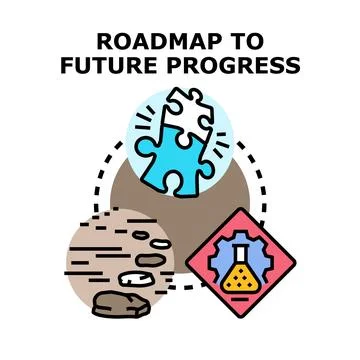 Roadmap to future progress vector concept illustration 스톡 일러스트