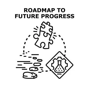 Roadmap to future progress vector concept illustration Stock Illustration