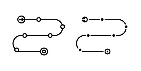 Roadmap icon in black and white. vector icon pack for websites Stock Illustration