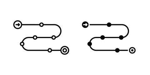 Roadmap icon in black and white. vector icon pack for websites Stock Illustration