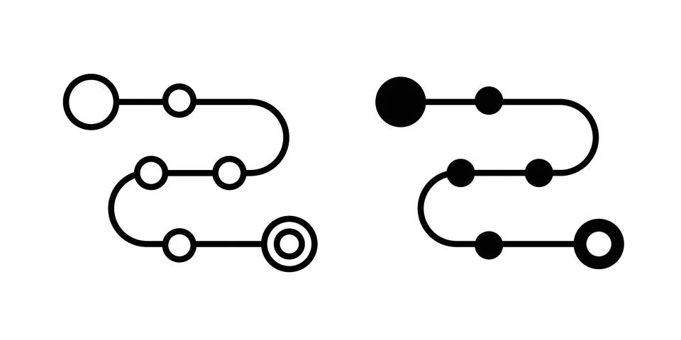 Roadmap icon black vector isolated on white Stock Illustration