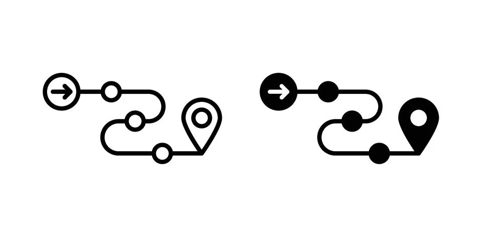 Roadmap icon for design projects and web UI 스톡 일러스트