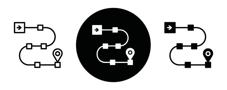 Roadmap icon line art vector Stock Illustration