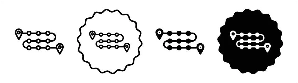 Roadmap icon logo set vector Stock Illustration