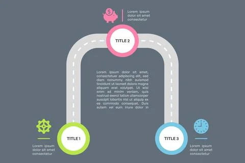 Roadmap Infographic with Five Steps and Icons on Green Background Illustrazione stock