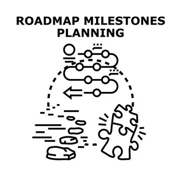 Roadmap milestones planning, strategy, and progress concept Stock Illustration