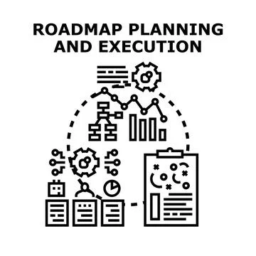 Roadmap planning and execution management concept Stock Illustration