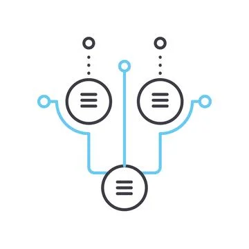 Roadmap planning line icon, outline symbol, vector illustration, concept sign Stock Illustration