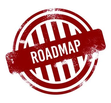 Roadmap, red grunge button, stamp Stock Illustration