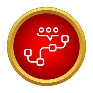 Roadmap strategy planning process icon on red button Illustrazione stock