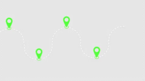 Roadmap timeline with location pins on transparent background for business Stock Footage 339770315